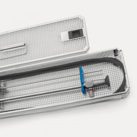 Vassoio endoscopico in acciaio inox per ottiche large