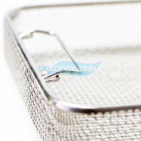 Paniere grigliato in filo di acciaio 255x250x70 mm