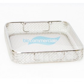 Paniere grigliato in filo di acciaio 255x250x50 mm 2