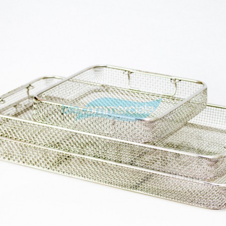 Paniere grigliato in filo di acciaio 255x250x50 mm