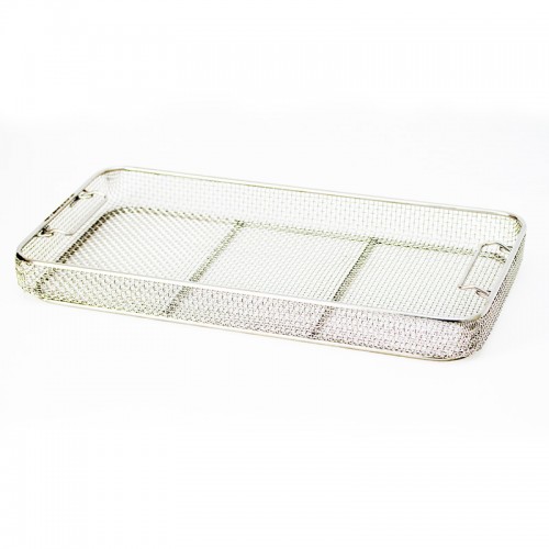 Paniere grigliato in filo di acciaio 405x250x50 mm
