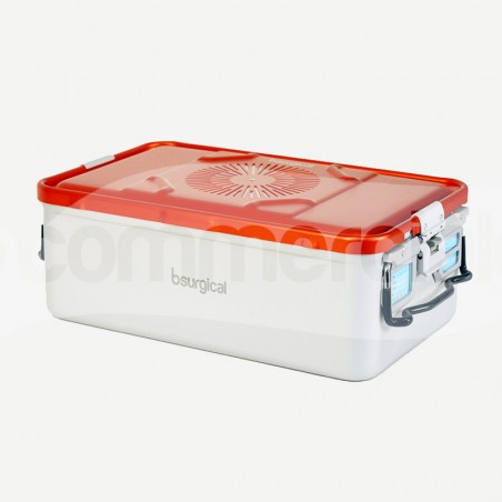 Container piccolo h150mm con filtro, colore Rosso