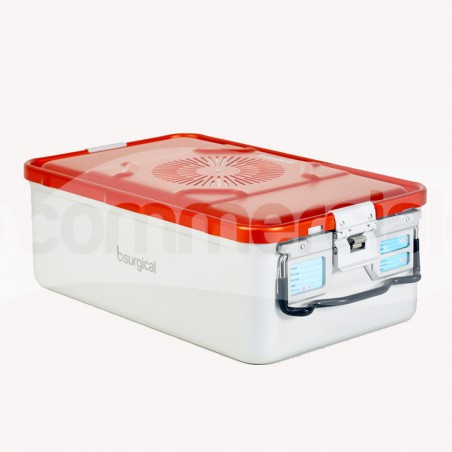 Container piccolo h150mm con filtro, colore Rosso