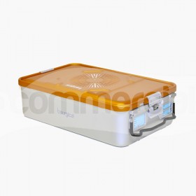 Container piccolo h135mm con filtro, colore giallo