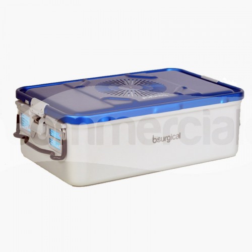 Container piccolo h150mm con filtro, colore blu