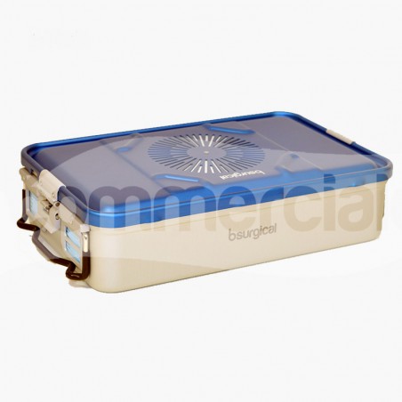 Container piccolo h100mm con filtro, colore blu