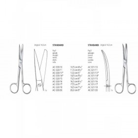 Forbici per chirurgia rette Standard punte alterne 10,5cm