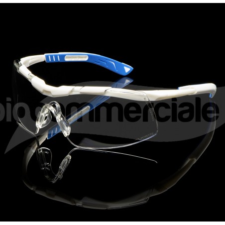 Occhiale di protezione medicale 5X6 colore Bianco e Blu