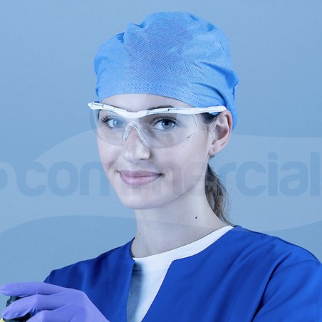 Occhiale di protezione medicale 5X6 colore Bianco e Blu